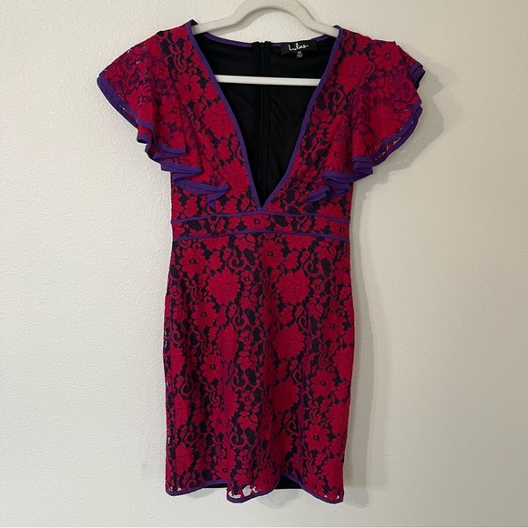 Lulus Over The Stars Lace Ruffle Mini Dress - Picture 2 of 7